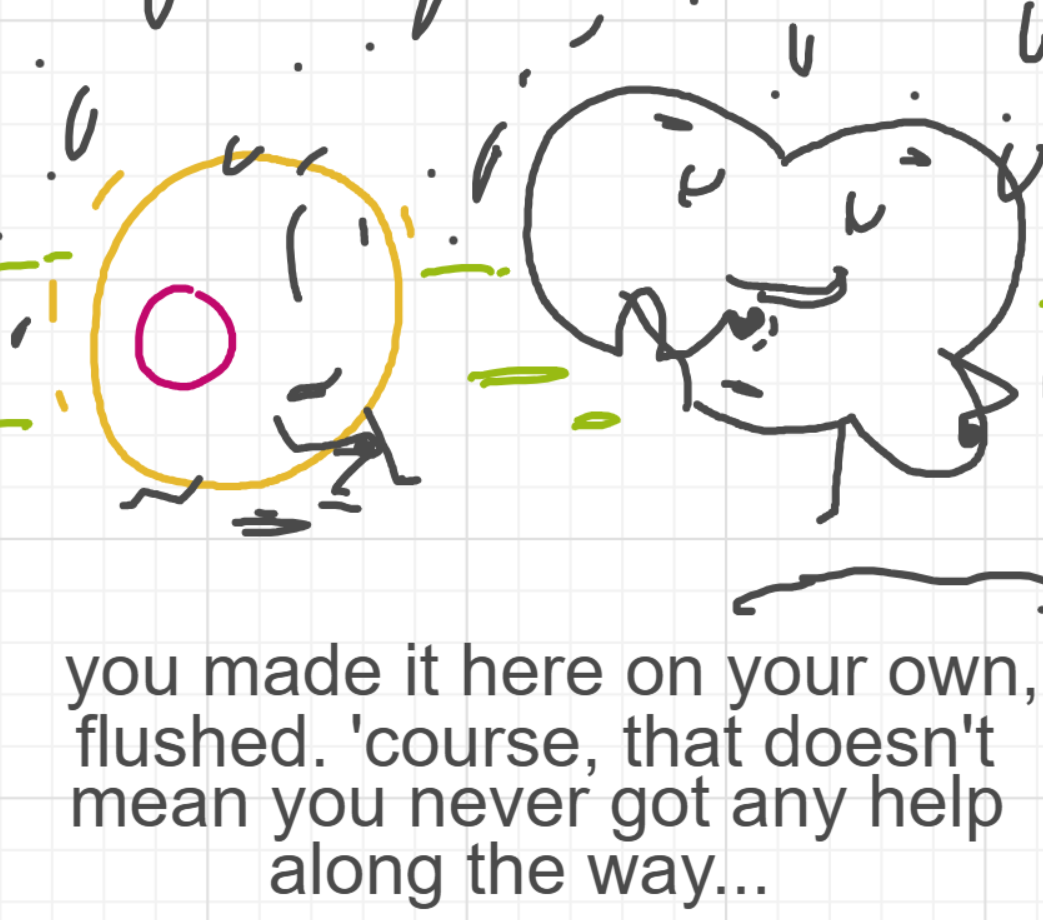 A panel from I've Been Everywhere, Man, episode nine of the Board Boards object show by Furretwalk/WalkingFurret.